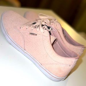 7.5- snake print pink vans